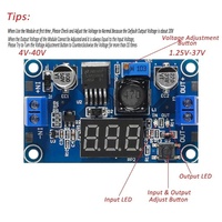 Module convertisseur abaisseur 3A LM2596 haute efficacité, entrée 4-40V, sortie 1.25-37V, carte d'alimentation abaisseuse réglable