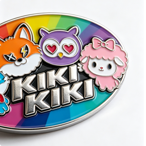 Insignia Personalizada de Esmalte Duro con Diseño de Animal de Dibujos Animados, Temática LGBT, Ovalada, con Cierre de Mariposa, para Halloween y Día Nacional - Product Image 5