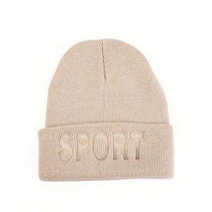 Winter Trendy Women Men Warm <b>Hat</b> Knitted Beanie <b>Hat</b> With Embossed Sports Logo - Product Image 3