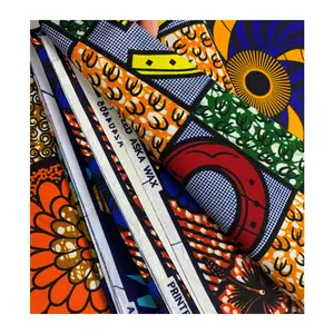 Tela estampada de cera Real de algodón africano tela de vestido de taparrabos africano 145GSM