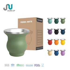 Vaso de Acero Inoxidable de Doble Pared Personalizado para <span class=keywords><strong>Mate</strong></span> con Bombilla, Reutilizable, de Gran Venta en Brasil y Argentina - Product Image 1