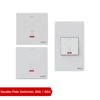 Prises d'interrupteurs en gros avec indicateur au néon Prise murale 13A avec prises électriques USB A Type C 2.4A 2 Gang UK