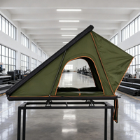 Tente de toit rigide triangulaire, compatible avec les panneaux solaires, fixation sur barre de toit, logo personnalisé, tente de camping extérieure pour voiture