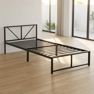 <span class=keywords><strong>Cama</strong></span> Metálica Individual de <span class=keywords><strong>90</strong></span> x 200 cm con Espacio de Almacenamiento Debajo del Marco, Acero Negro - Product Image 1