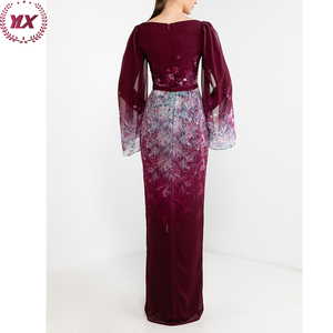 Kebaya musulman élégant, couleur rouge, vente en gros, mode moderne, baja Kurung malaisien, ensembles en Satin pour adultes, décontracté, moderne - Product Image 6
