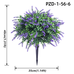Planta Artificial de Lavanda Morada de PE al por Mayor <span class=keywords><strong>con</strong></span> Estaca para Suelo, Topiario Falso Resistente a Rayos UV, Duradero para Decoración de Paisajes Exteriores, OEM - Product Image 6