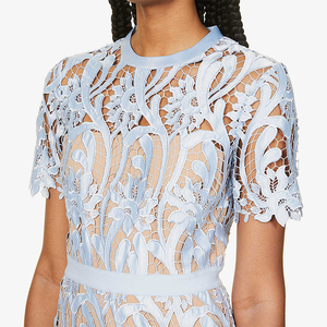 Vestidos de Verano Elegantes y Modestos para Mujer, Corte Personalizado, Tejido de Chifón, Encaje Floral Bordado, Antiestático, Cintura Imperio, Línea A - Product Image 3