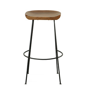 HMS Set di due sgabelli da Bar in legno massello nero e castagno 31 \ "con schienale in acciaio per piani alti o mobili ad altezza Bar - Product Image 5
