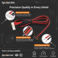 Kabel Harness Terminal 12 Pin Pitch 2.0mm Kustom, 8 Kabel ke 2 Kabel Sambungan Paralel, Perakitan Kabel Elektronik untuk Daya