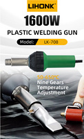 Pistolet à air chaud LK-708-S2 1600W avec accessoires pour le soudage de PE, PP, EVA, TPO, PVC, soudeuse plastique, pistolet de soudage pour toitures, sols et géomembranes