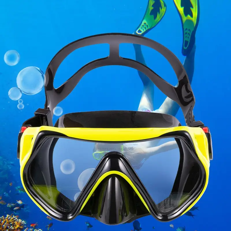 Custom Professional Underwater Snorkeling Mask Tempered Glass Shatterproof Swimming Masks Anti-Glare Scuba Diving Masks