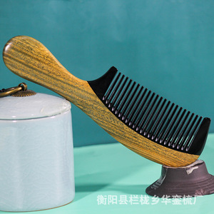 Handmade Cow Horn Hair <b>Comb</b> <b>Wide</b> Tooth 15-20Cm For Children Adults Pregnant Women General Use Solid Color - Product Image 4