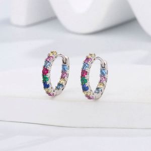 Aretes de Aro de Plata Esterlina 925 con Diseño de Arcoíris para Mujer - Regalos para Bodas y Cumpleaños - Product Image 3