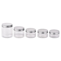 Bocaux de rangement cosmétiques en plastique PET transparents à large ouverture avec couvercle à vis pour l'emballage de produits de soin de la peau, de maquillage et de soin corporel