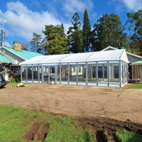 Grande tente carrée à double paroi en verre avec structure en aluminium, chapiteau moderne pour banquets, mariages, fêtes et salons professionnels