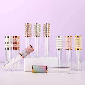 Botella de diamante de lujo DIY tubos de brillo de labios vacíos 5ml contenedor de lápiz labial líquido de plástico transparente con etiqueta privada - Product Image 6