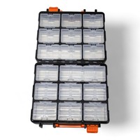 Boîte à outils en plastique transparente double face pour vis et accessoires, vente en gros