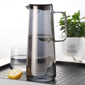 Carafe en verre borosilicate de qualité supérieure, transparente, grande capacité, avec poignée carrée, pour la maison, le bureau, les jus, l'eau froide - Product Image 4