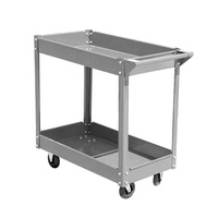 Chariot à roulettes en acier de haute qualité à trois niveaux multifonctionnel avec quatre roues, outil de poussée OEM