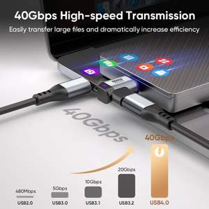 24PIN USB C Magnet adapter 240W, rechtwinkliger magnetischer USB C Adapter abnehmbar, PD Schnell ladung 40 Gbit/s 8K 60Hz, für Thunder 3/4 - Product Image 4
