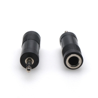 Femelle 6.35mm Mâle 3.5mm 1-3 Broches TRS Argent Noir Plaqué ABS Guitare Jack Plug Cuivre XL Stéréo Connecteur pour Mono Audio Dual