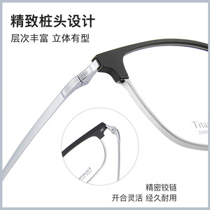 Montures de lunettes en titane 2449, monture carrée complète, confortables, unisexes, verres en résine, origine Danyang - Product Image 2