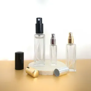 Garrafa spray de água fosca 5ml, 10ml15ml 20ml 30ml 50ml 100ml garrafa de vidro spray com tampa de ouro