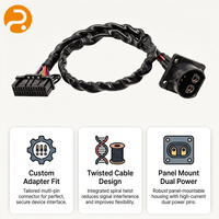 Arnés Adaptador Automotriz Personalizado de Doble Terminal y Múltiples Pines |   Cable de Par Trenzado OFC Anti-Interferencia 12V/24V DC 500mm