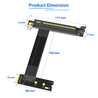 Câble adaptateur M.2 Key-M NVMe vers PCI-E 16X en alliage d'aluminium pour l'extension des cartes graphiques (en stock)