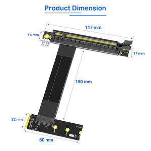 Cable Adaptador <span class=keywords><strong>M</strong></span>.<span class=keywords><strong>2</strong></span> Key-<span class=keywords><strong>M</strong></span> NVMe a PCI-E 16X de Aleación de Aluminio para Expansión de GPU para Tarjetas Gráficas Discretas (En Existencia) - Product Image 3