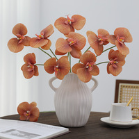 Bunga Artifisial Kelas Atas Impor, Cetak 3D dari Kain Sutra, Melembapkan, Phalaenopsis, Dekorasi Rumah, Pernikahan, Ornamen, Hiasan Jalan
