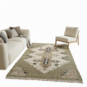 Alfombra de Yute Hecha a Mano, Color Sólido, Moderna, Rectangular, para Decoración de Interiores, Sofá, Cama, Silla - Product Image 1