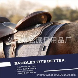 Tapis de selle antidérapant style western en feutre de laine, absorbant les chocs et anti-transpiration, pour équipement d'équitation - Product Image 3