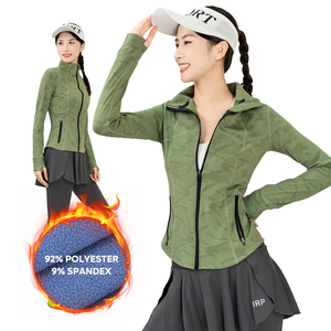 Chaqueta para correr de secado rápido que absorbe la humedad con cremallera completa para entrenamiento de senderismo y ropa de mujer para todas las estaciones - Product Image 6