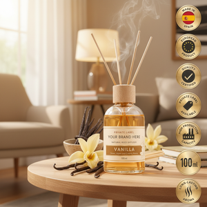 Diffusore di Aromi alla Vaniglia con Etichetta Privata 100ml OEM |   Deodorante per Ambienti Mikado, Fragranza per la Casa |   Spagna UE - Product Image 2