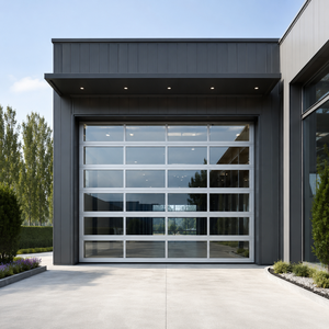 <span class=keywords><strong>Porte</strong></span> de <span class=keywords><strong>garage</strong></span> <span class=keywords><strong>sectionnelle</strong></span> électrique automatique moderne en aluminium étanche avec télécommande pour extérieur, sous-sol, villa, entrepôt - Product Image 1