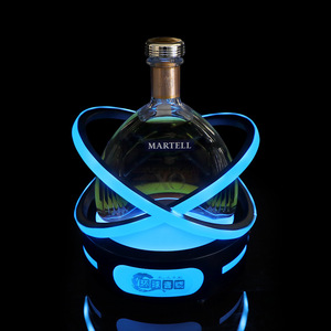 Led Illuminated Wine Stand Round Champagne Holder <b>Bar</b> Party Display <b>Rack</b> With Light Golden White Ice Blue Rainbow Colors - Product Image 4