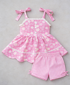 GSSO3483 CUSTOM Conjunto sin mangas morado con lazos para niña pequeña, venta al por mayor, conjunto infantil para niña - Product Image 5