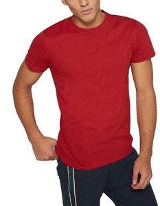 Camiseta ajustada a la moda para hombre, 100% algodón, poliéster, 220 gramos, Jersey, tela, patrón sólido, logotipo de serigrafía, diseño en blanco - Product Image 1