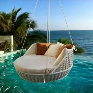 गर्म बिक्री आधुनिक डिजाइन आउटडोर उद्यान फर्नीचर एल्यूमीनियम मिश्र धातु संरचना रतन दिन बिस्तर लटकी स्विंग बिस्तर सोफे - Product Image 2