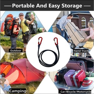 Airaj – corde élastique de 8mm avec mousqueton rouge, sangle de camping ovale ultralégère de 60cm pour kayak, vélo, bagages - Product Image 4