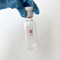 Lab Glassware Heavy Wall Pressure Vessel Round Bottom Borosilicate Glass Pressure Bottle with 15# Thread Cap
