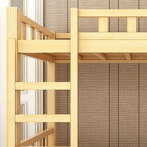 Letto a Castello Multifunzionale in Legno di Pino Massiccio Stile Nordico con Scala e Ringhiera di Sicurezza per Camera da Letto dei Bambini - Product Image 2