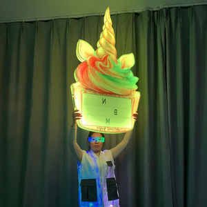 <b>LED</b> Illuminated Unicorn Sign Rectangular Cheer Prop For Bars Nightclubs Exchangeable <b>Letter</b> Cards - Product Image 1