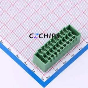 DB2EVHBM-3.81-2*9P-GN Plug-in Terminal <b>Block</b> Through hole,P=3.81mm Board-to-Board / Socket - Closed <b>Screw</b> Fixing 2x9P 3.81mm - Product Image 2