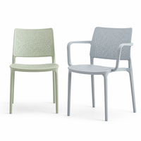 HAUMR Chaise de salle à manger nordique en plastique avec dossier évidé épaissi pour salon de thé, bibliothèque, bureau et loisirs