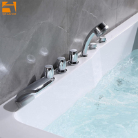 Baignoire balnéo blanche pour couple, baignoire à jets pour 2 personnes avec douche, hydromassage, jacuzzi, 1800 mm, spa intérieur de luxe