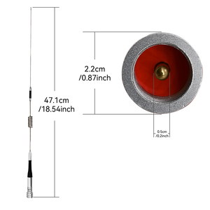 Antena Móvil SG-7200 de Acero Inoxidable Plateada VHF 144/UHF 430 MHz 3.0/6.0dBi con Conector UHF de 18.5 Pulgadas para Radios Móviles de Coche, Uso en Exteriores - Product Image 4