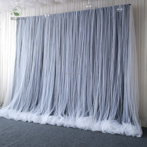 Decoración de escenario de recepción de boda, cortina de tela de seda helada de marfil blanco, paneles de cortinas, telón de fondo de boda para fotografía - Product Image 2