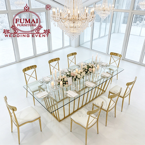 Banquet hall stainless steel <b>space</b> <b>saving</b> complete 12 seater dining <b>table</b> - Product Image 6